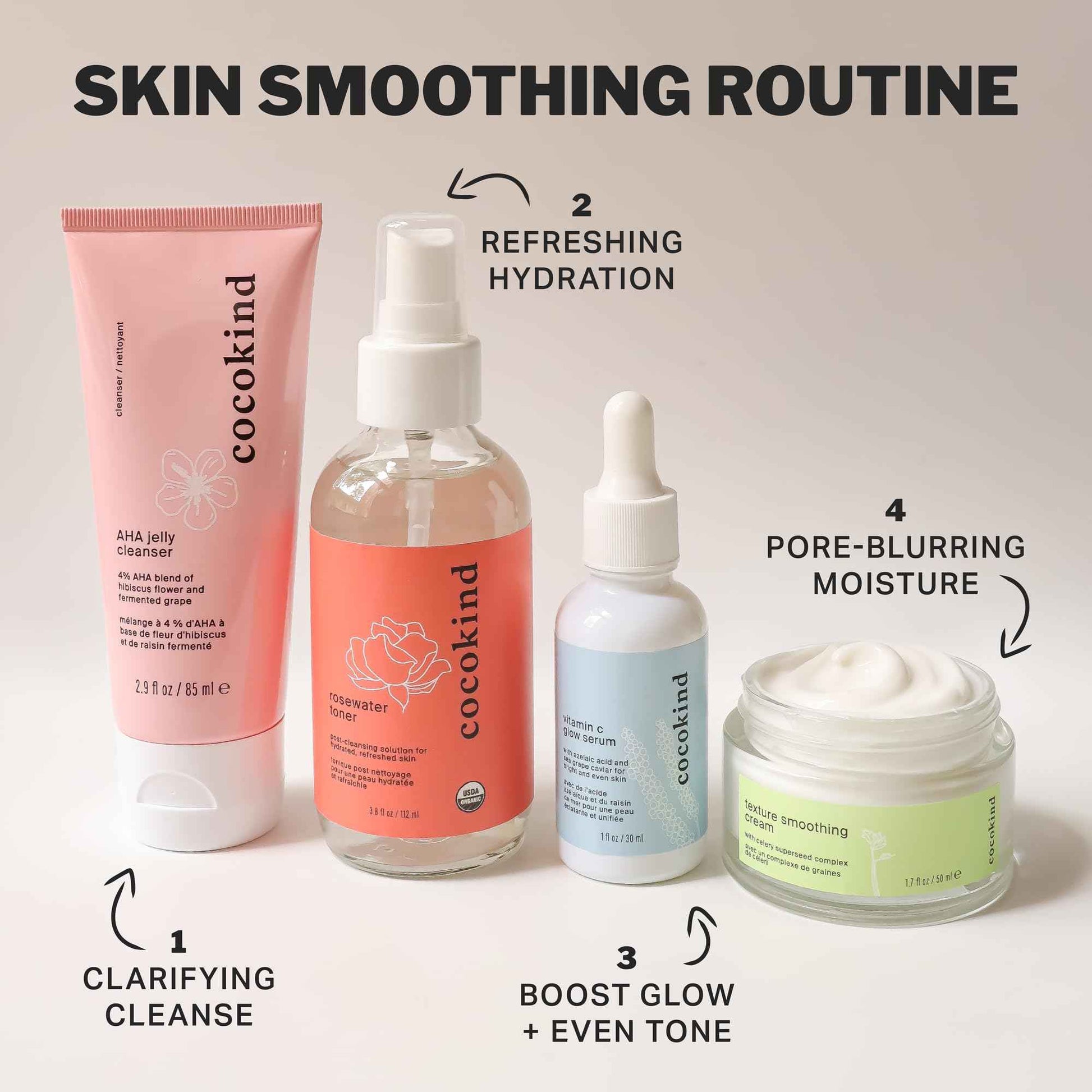 Rosewater Facial Toner by Cocokind, Multipurpose Spray to Set Makeup, Double Cleanse, and Balance Skins pH, Made with Rose Hydrosol, 4 Fl Oz