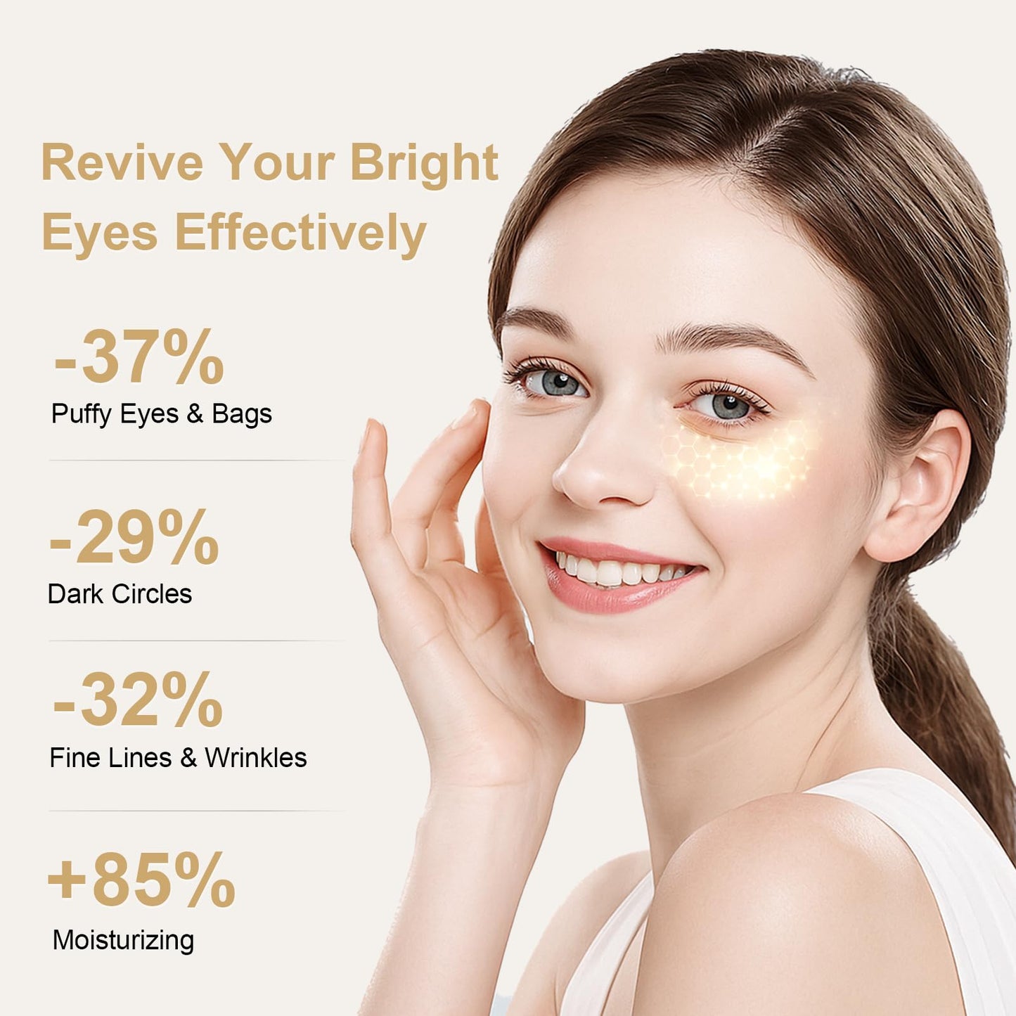 Bleuvél Under Eye Patches - 24K Gold Eye Mask for Puffy Eyes and Dark Circles, Wrinkles, Fine Lines, Collagen Skin Care Products, Gel Eye Patches for Dark Circles, Puffy Eyes, Undereye Bags