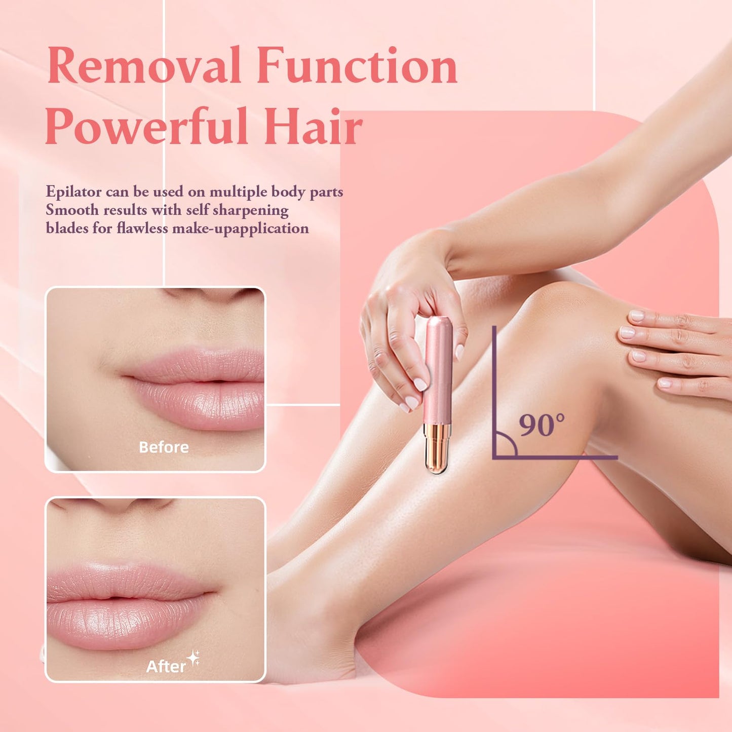 Epilator,2 in 1Epilator for Women Rechargeable,Womens Electric Shaver with LED Light,Hair Removal for Women Legs/Face/Bikini/Arms,Smooth Epilator Trimmer Travel Kit Set,Hair Removal Area Upgrade