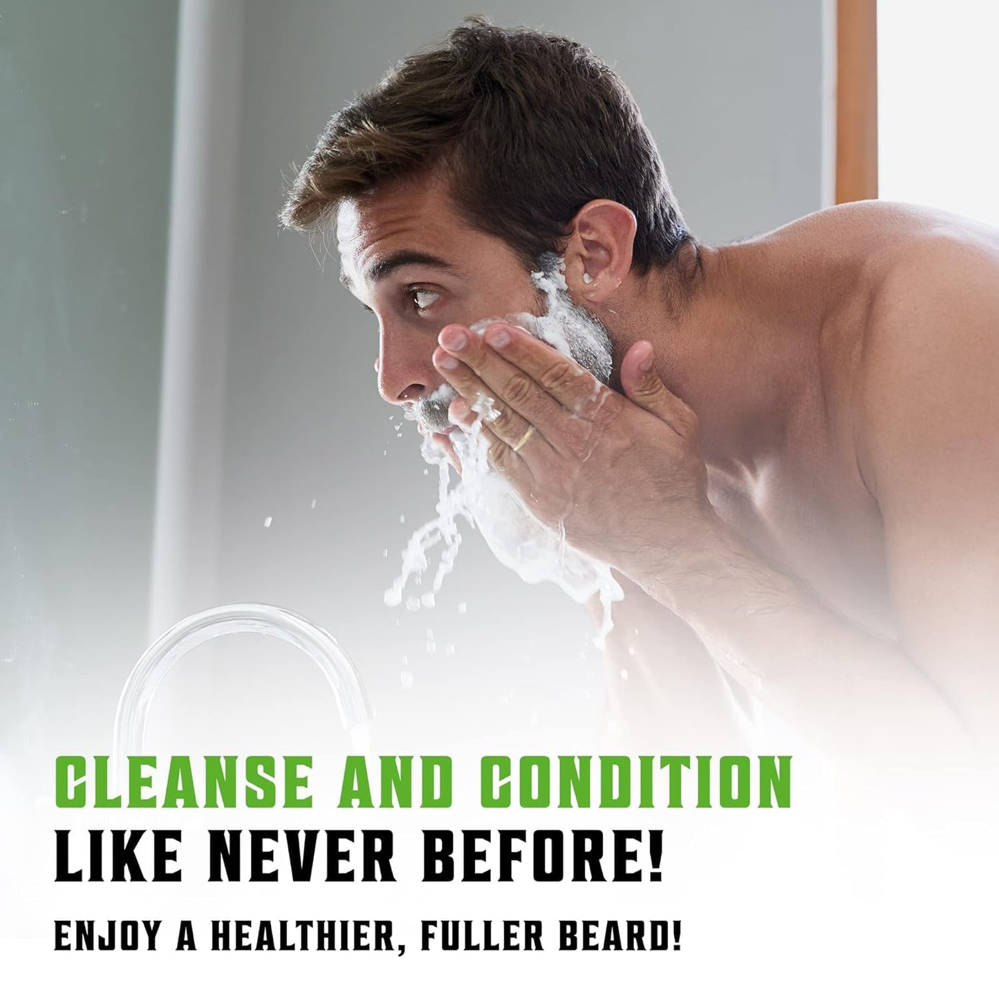 Viking Revolution Beard Wash & Conditioner Set w/Argan & Jojoba Oils – Softens, Smooths & Strengthens Beard Growth - Natural Peppermint and Eucalyptus Scent - Shampoo (17 oz)
