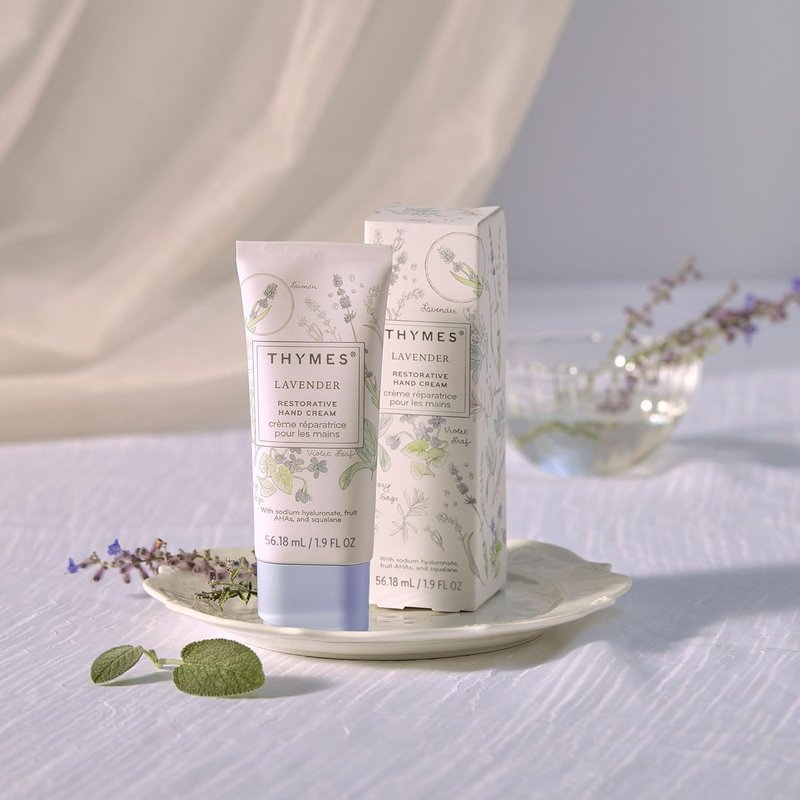 Thymes Restorative Hand Cream - Moisturizing Lavender & Rosewood Formula | Travel Size 1.9 fl oz