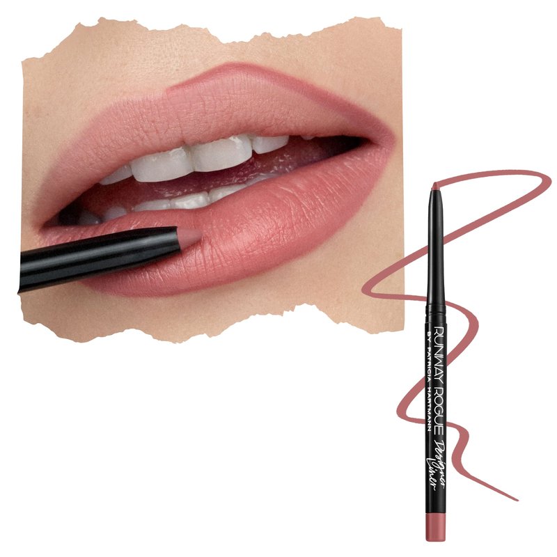 Runway Rogue Designer Liner Lip Pencil, Matte Soft Mocha Lip Liner Pencil and Lip Liner Sharpener, ‘Trendsetter’