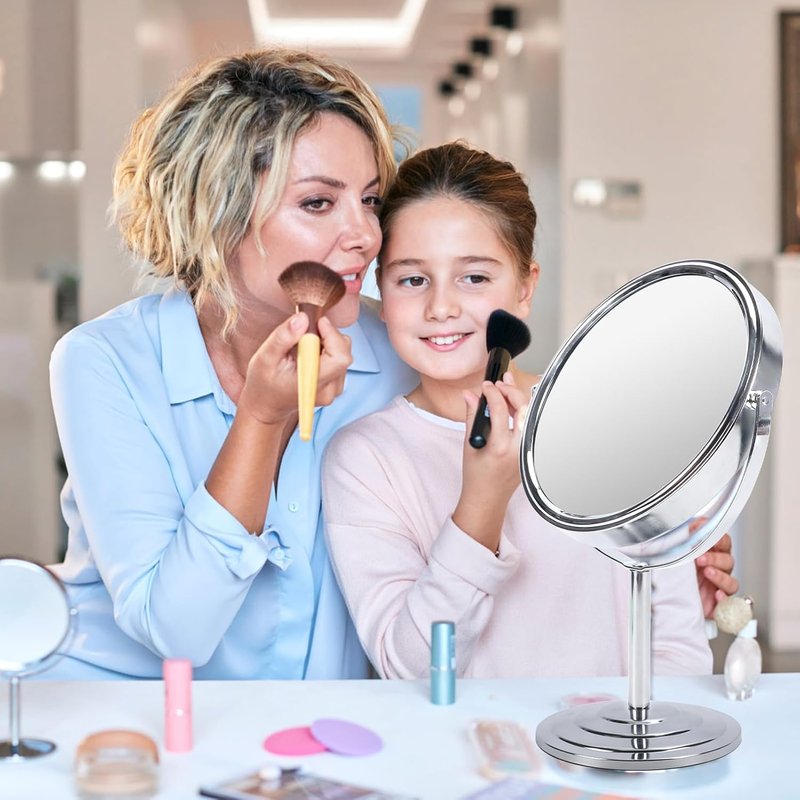 10X Magnifying Makeup Mirror - 8 Inch Double-Sided Swivel Desk Mirror | 1X/10X Magnification for Dresser & Bathroom