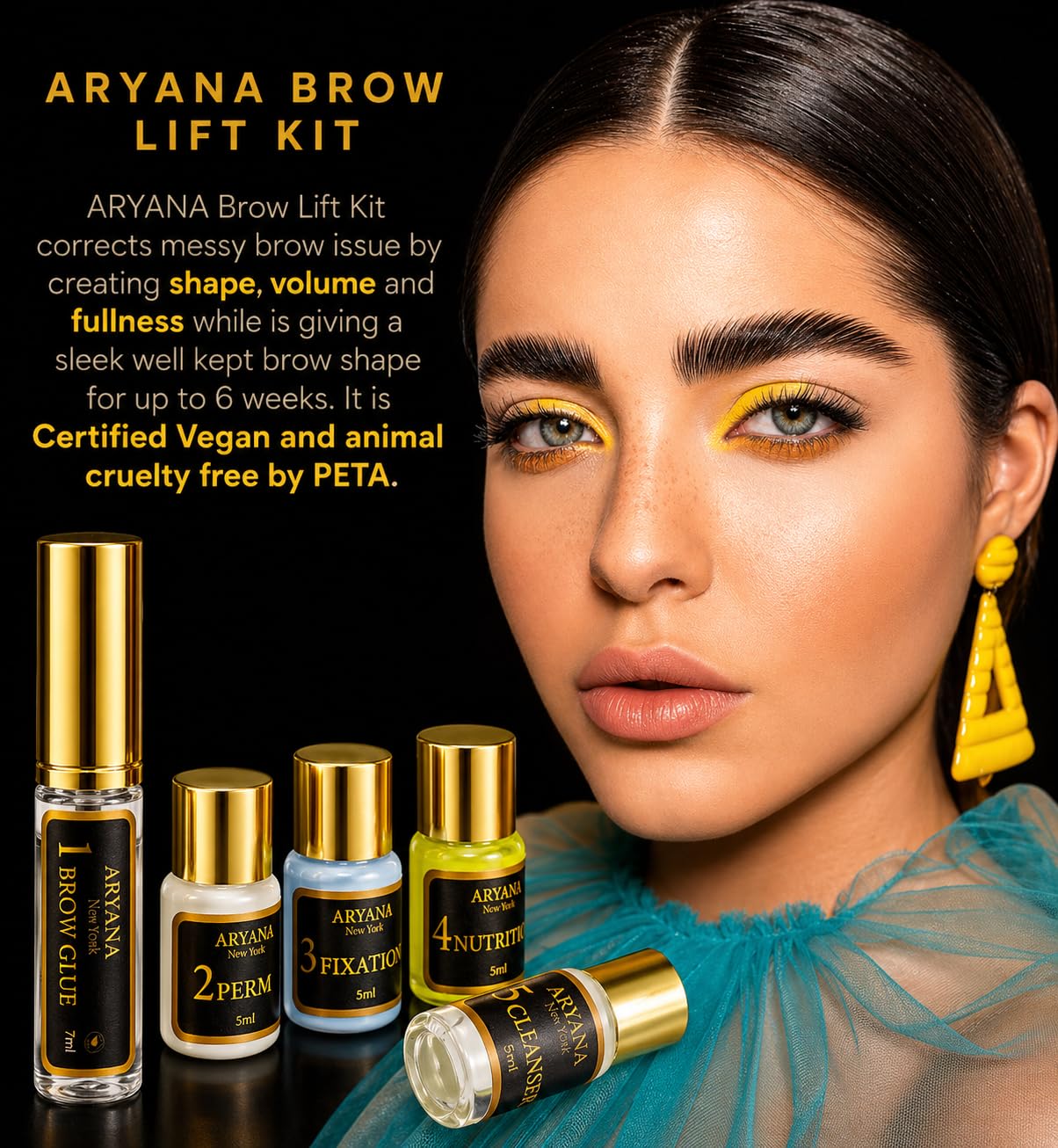 ARYANA NEW YORK Eyebrow Lamination Kit | Brow Lift Kit | At Home DIY Brow lamination | Instant Professional Lift For Fuller Eyebrows | Brow Brush And Micro Brushes Added