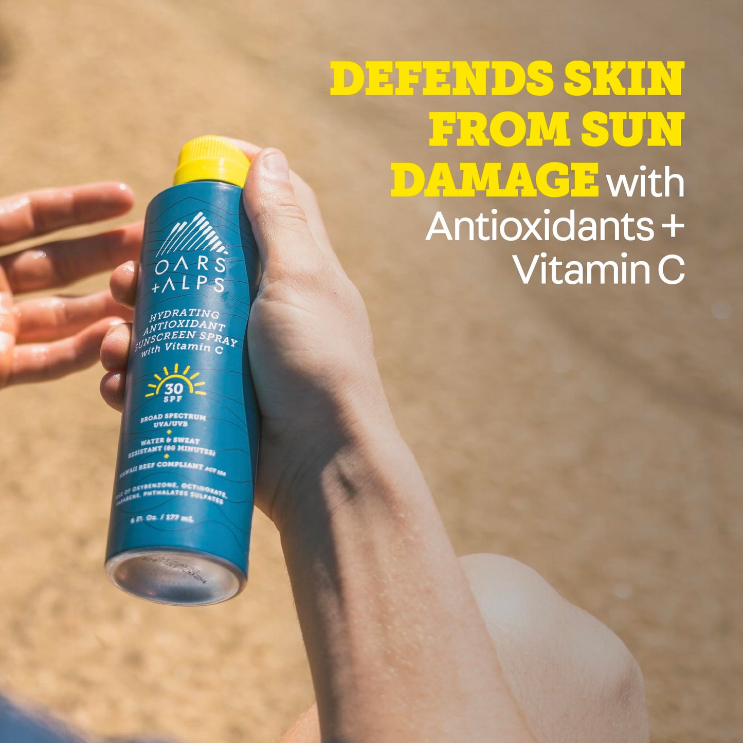 Oars + Alps SPF 30 Face & Body Broad Spectrum Sunscreen Spray | Fast-Absorbing, Lightweight, Non-Greasy, Hawaii Reef Act 104 Compliant, Water-Resistant, Octinoxate + Oxybenzone Free, 6 Oz, 2 Pack