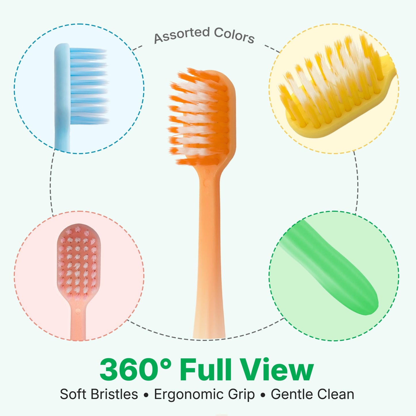 Fresings 100 Pack Disposable Toothbrushes with Toothpaste, Individually Wrapped, Soft PBT Bristles, Peanut Grip Handle, Fluoride-Free, Bulk Travel Kit for Hotel, Guests, Emergency, Adults & Kids