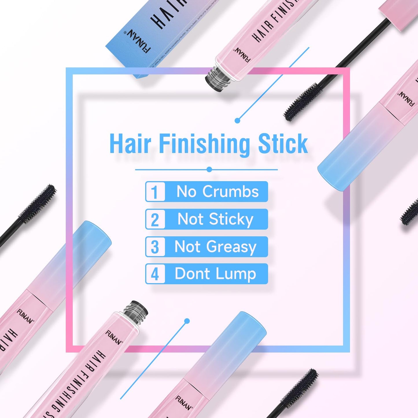 SUOFEIYA Hair Finishing Stick, Flyaway Feel Stick Hair, Small Broken Hairs Finishing Cream, Non-Greasy and Non-Sticky (2 Pack)