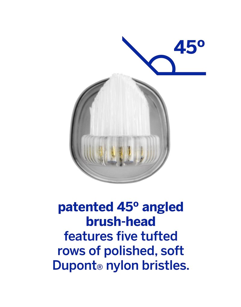 Supersmile Replacement Brush Heads for Zina45 Sonic Pulse Electric Toothbrush, Silver (Pack of 2)