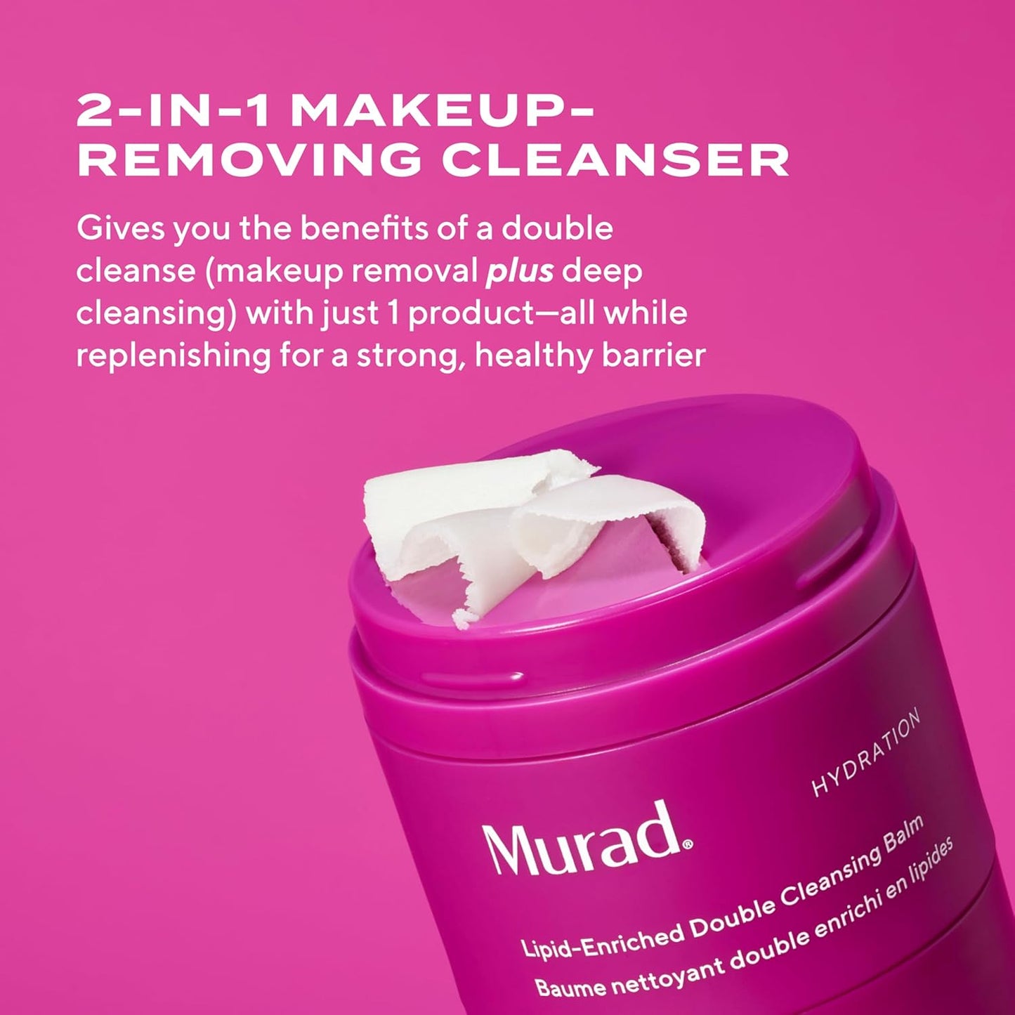 Murad Lipid-Enriched Double Cleansing Balm - Hydrating Balm-to-Oil Makeup Remover | 1.7 Fl Oz