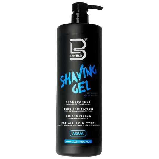 L3 - Level 3 Shaving Gel - Straight Razor Shave Gel - Non-Irritating - Refreshing Smell - No Hot Towel Necessary - Level Three Razor Gel (Aqua - Large)