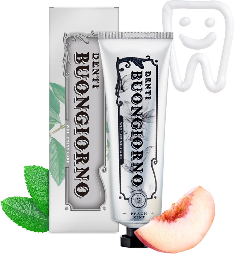 Peach Mint Whitening Toothpaste - Fluoride-Free Formula with Advanced Hydrogen Peroxide for Stain Removal | 3.52 fl oz