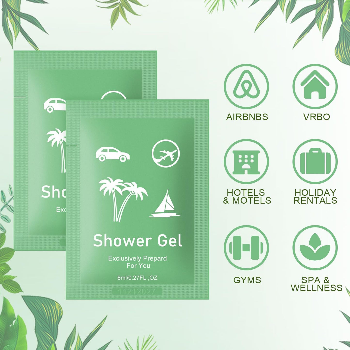 fafortune Travel Size Body Wash Bulk,Verbena Scent,0.28 fl oz (8ml) Small Size Mini body wash,Hotel Supplies Bulk for Guests Airbnbs Homes Resorts Offices and Gyms (pack of 200, verbena)