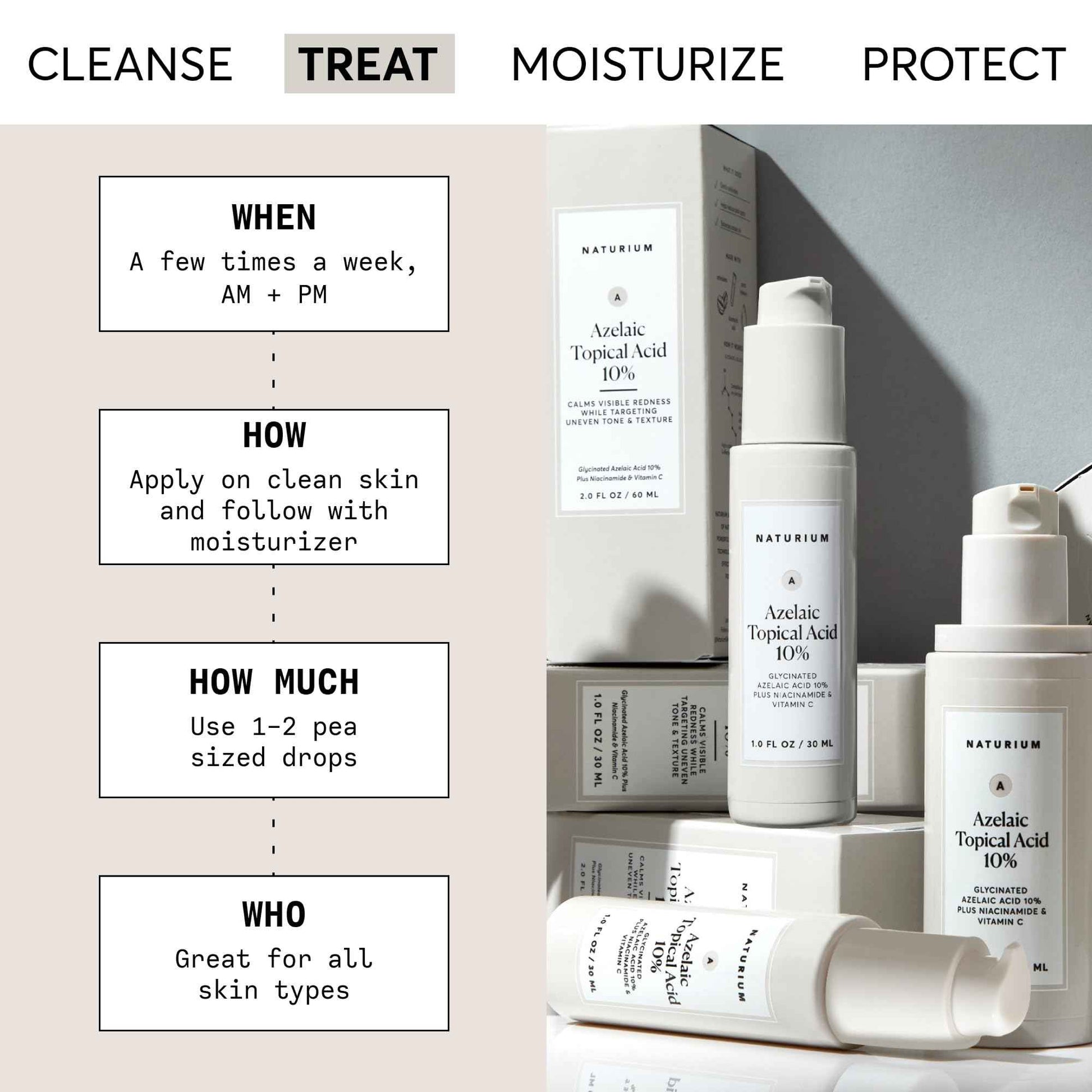 Naturium Azelaic Topical Acid 10%, Face & Skin Care Beauty Treatment with Niacinamide & Vitamin C, 1 oz