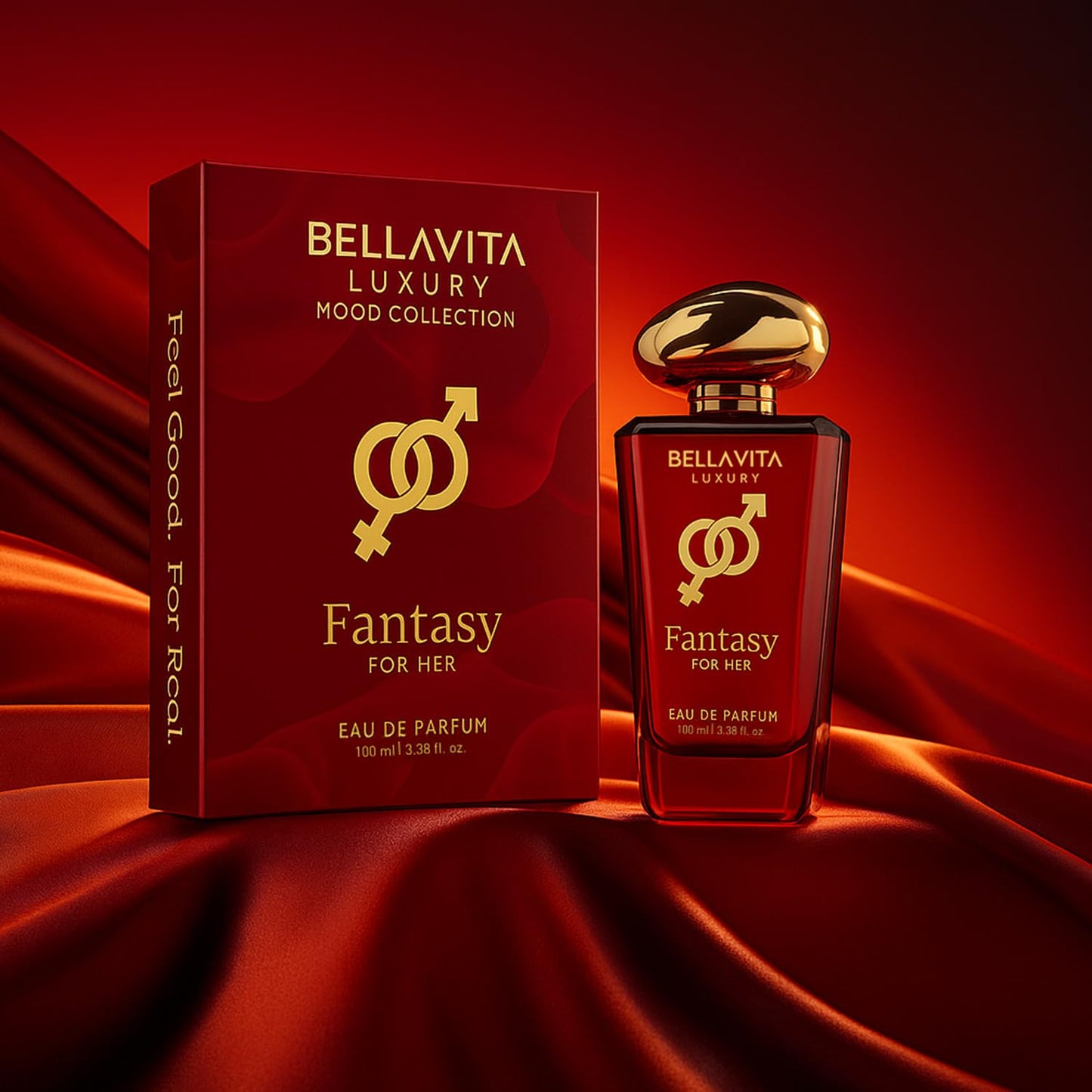 BELLAVITA Luxury Fantasy FOR HER Eau de Parfum | 100 ml (3.4 fl.oz.) | Perfume for Women | Oriental-Floral, Saffron, Jasmine, and Moss Notes | Long Lasting Women's Fragrance