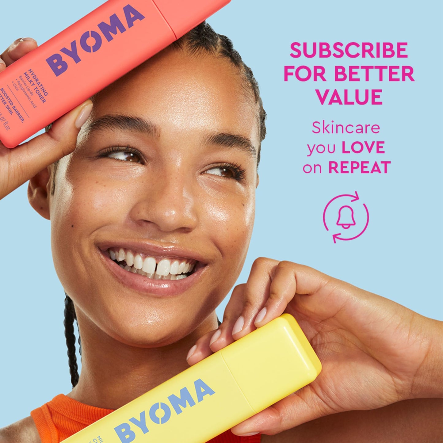 BYOMA So Bright Set - Barrier Repair Skincare Set for Brighter Skin - Creamy Jelly Cleanser, Brightening Face Serum & Ceramide Face Moisturizer - Alcohol Free Skin Care - 30ml, 15ml, 15ml