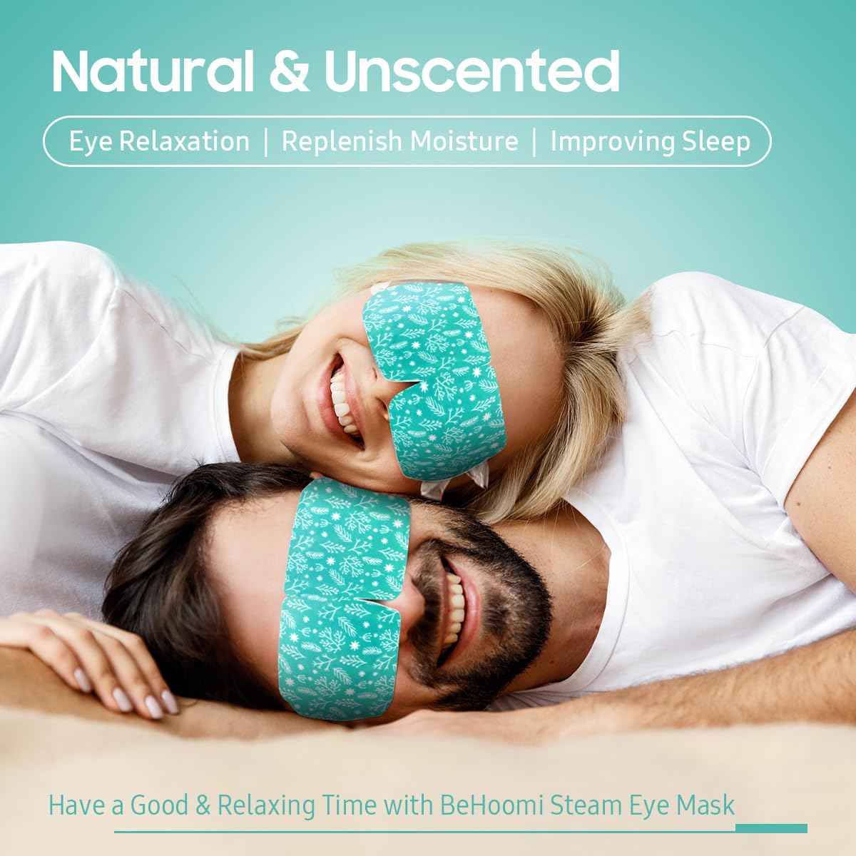 BeHoomi 30Packs Steam Eye Mask, Heated Eye Mask Warm Compress for Eyes, Self Heating Warm Eye Masks Disposable Steam Mask for Home Sleep, Spa, Travel Essentials & Relaxation Gifts (Unscented)
