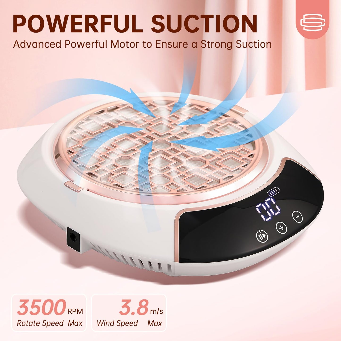 CHRISTINE SHELLY Cordless Nail Dust Collector for Salon Home Nail Tech