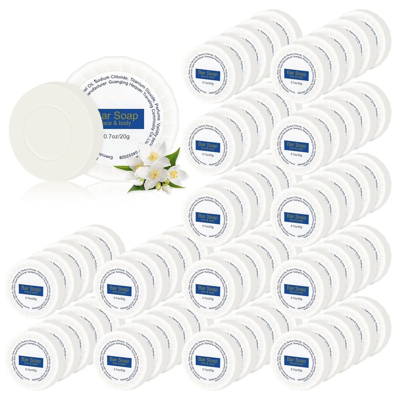 Mini Soap Bars - Individually Wrapped Round Travel Soap | 0.7oz Bulk Hotel Toiletries (100 Count)