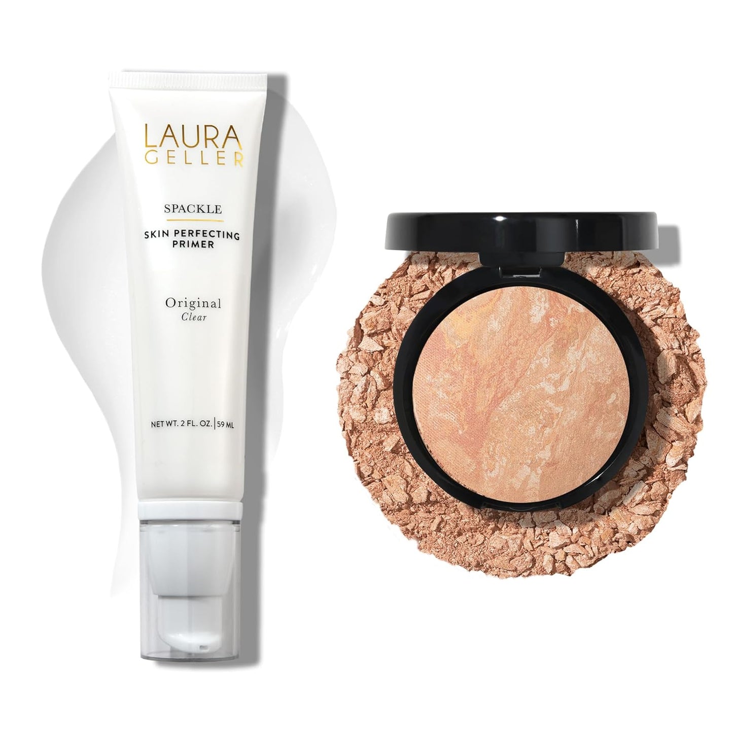 Baked Balance-n-Brighten Powder Foundation - Fair | Super-Size Spackle Makeup Primer with Hyaluronic Acid