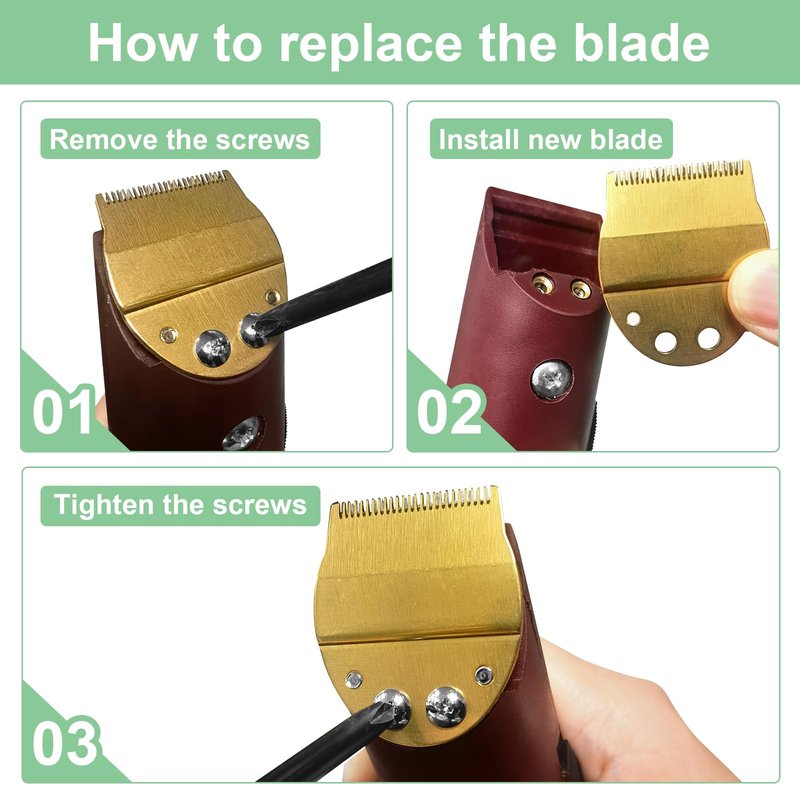 Replacement Narrow Blade Compatible with oster Finisher Trimmer Model 59 and T-Finisher Trimmer Blades Wide, golden