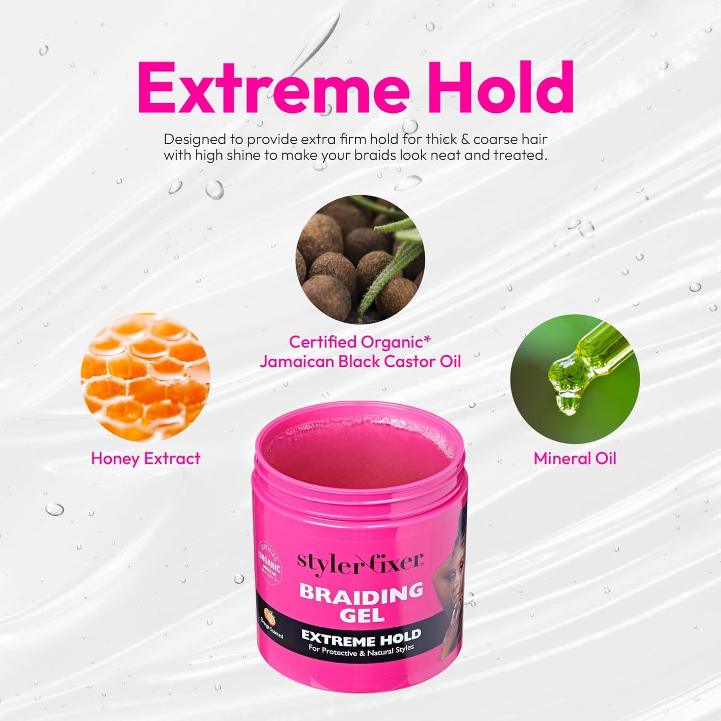 Red by Kiss Braiding Gel - Extreme Hold Styler for Box Braids & Cornrows | Hydrating, Long-Lasting Frizz Control (32 fl. oz.)