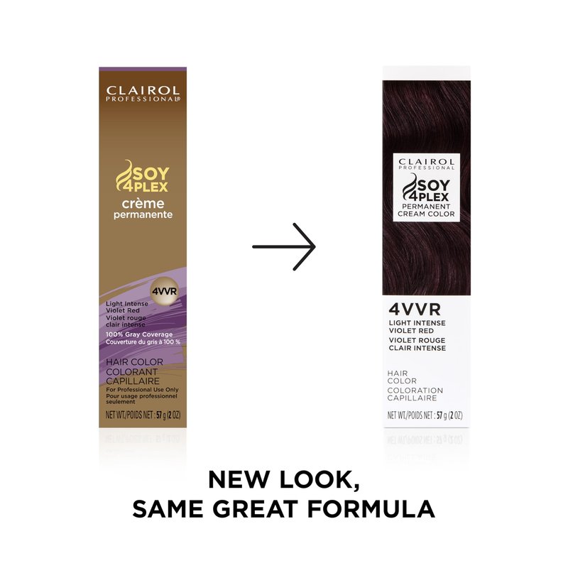 Clairol Professional Crème Permanente, 4VVR Light Intense Violet Red, 2 oz. - Packaging May Vary