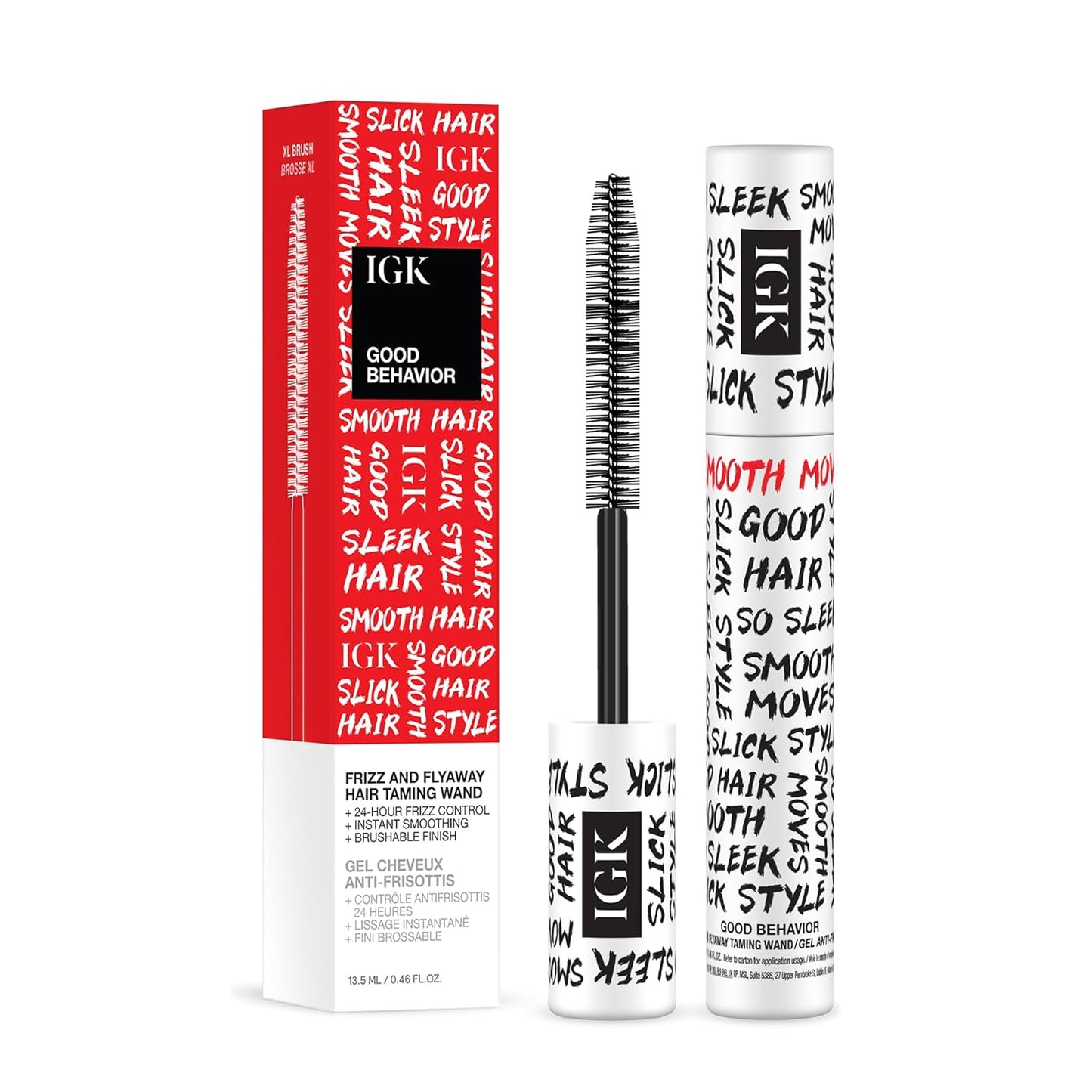 IGK Good Behavior Frizz & Flyaway Hair Taming Wand - Lightweight Gel Control Stick for Smooth, Sleek Hair | 0.24 oz
