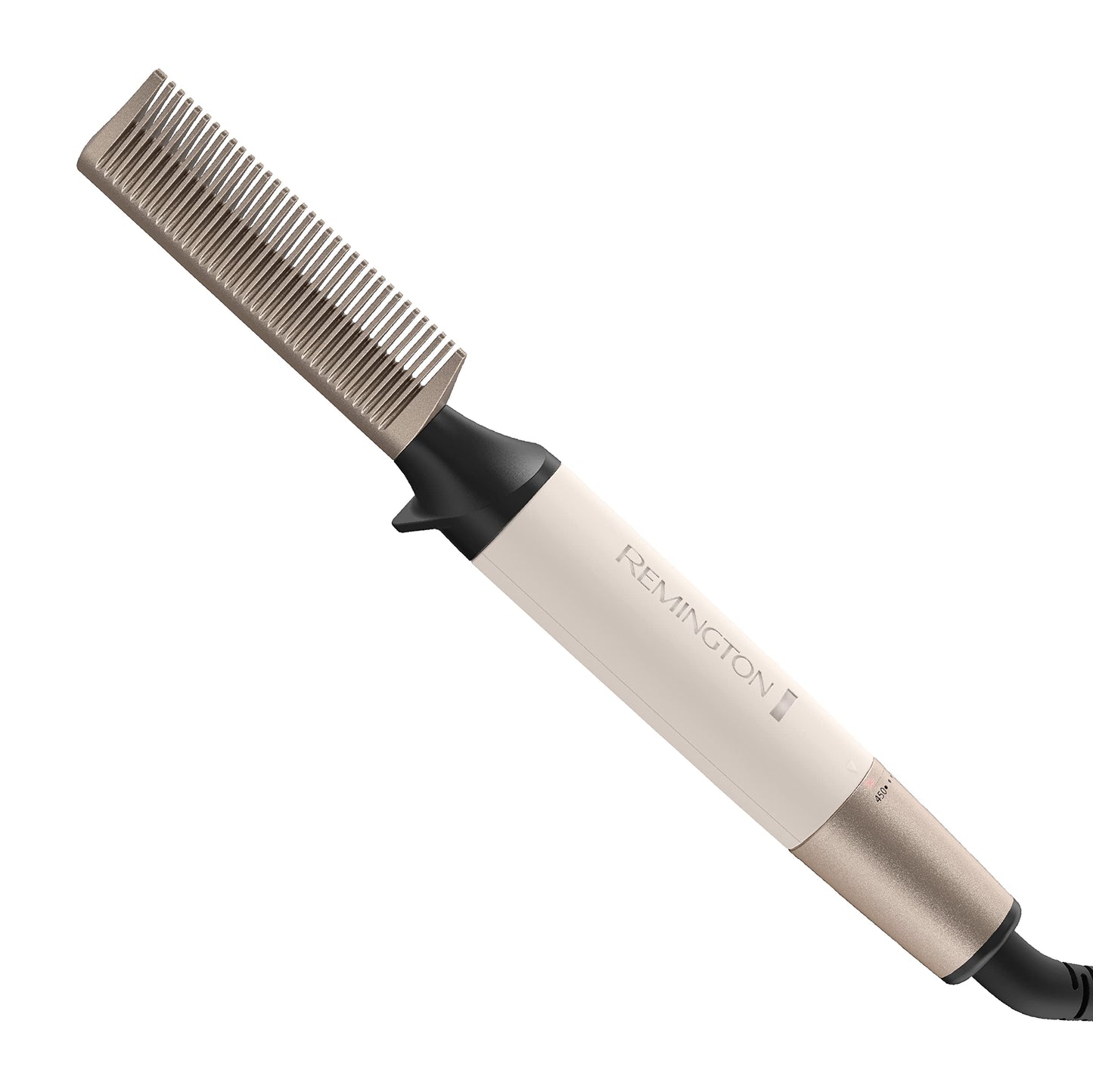 Remington® Shea Soft Hot Comb Hair Straightener for Coily, Kinky, and Curly Hair, 60 Second Heat-up to 450F High Heat, Ivory