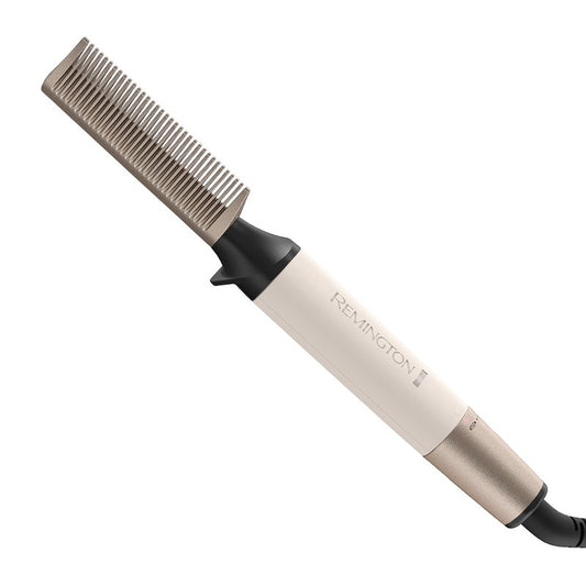 Remington® Shea Soft Hot Comb Hair Straightener for Coily, Kinky, and Curly Hair, 60 Second Heat-up to 450F High Heat, Ivory