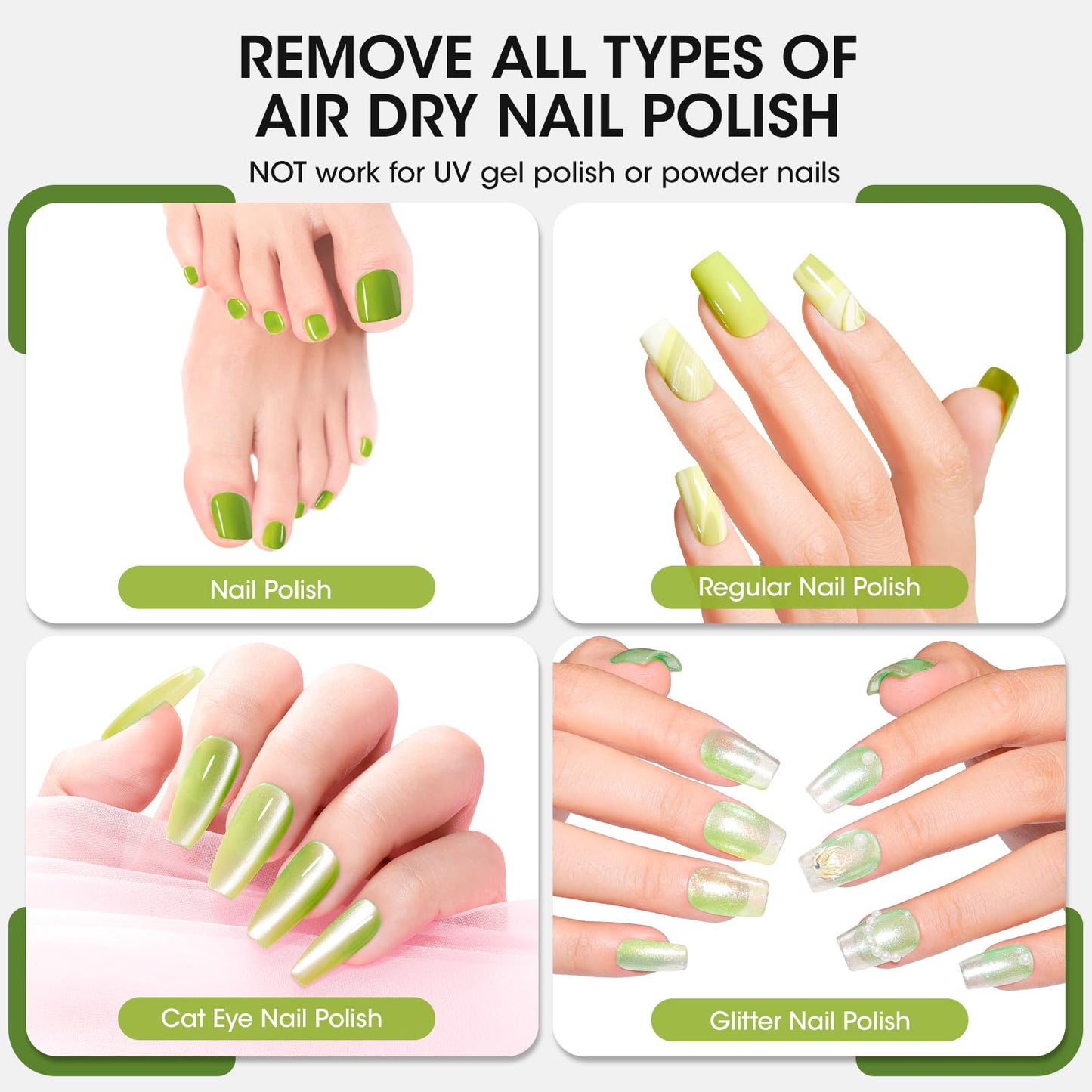 Gellen Nail Polish Remover Pads, Perfect for Travel, Outdoor | Non-Acetone, Jojoba & Vitamin E | 140pcs Jasmine Scent Wipes For Finger Toe Nails, No Leakage, Looks Dry But Works, Not for Gel Polish
