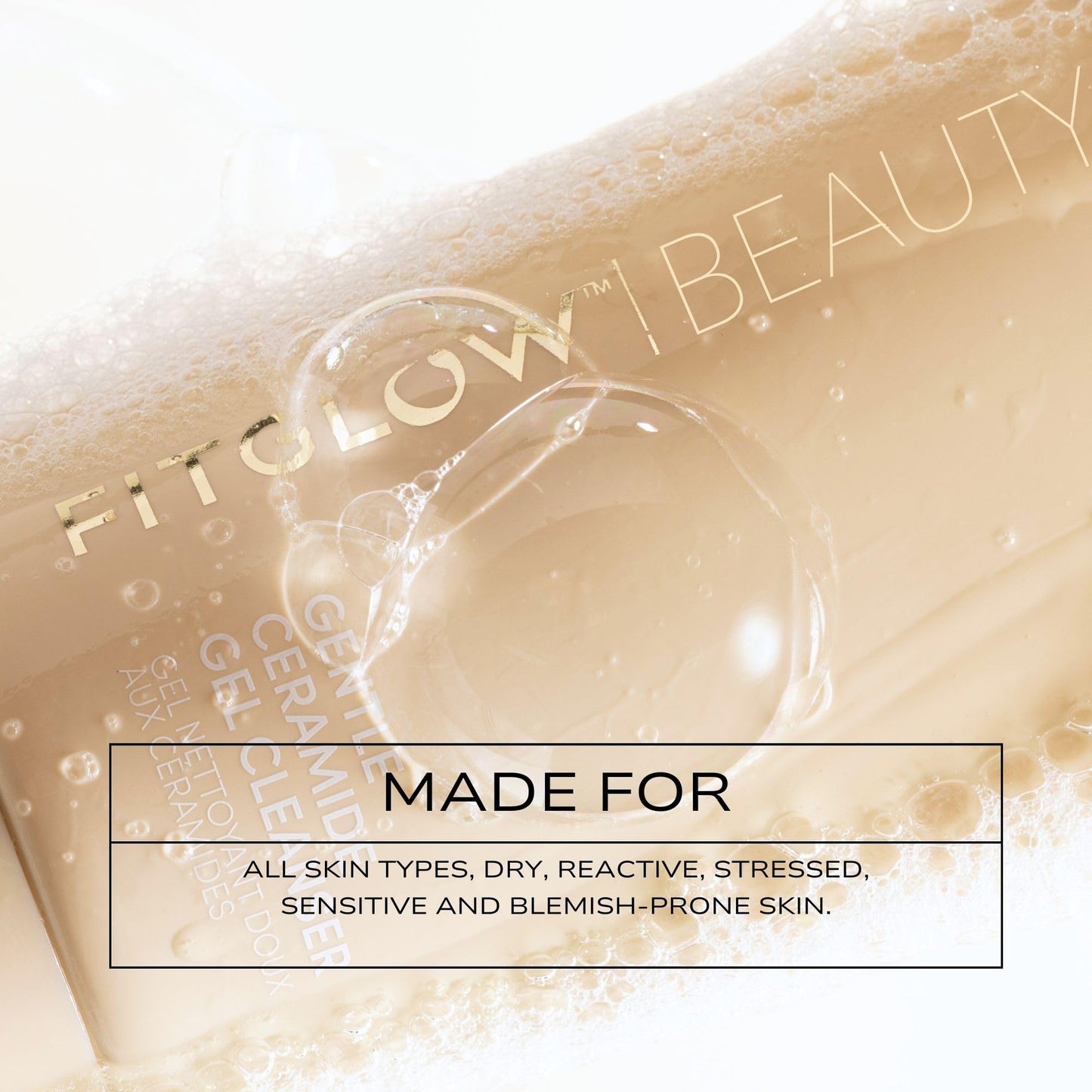FITGLOW Beauty Gentle Ceramide Gel Cleanser | Vegan Face Wash for Sensitive, Dry & Redness-Prone Skin | Hydrating, Barrier-Protecting Makeup Remover | Fragrance-Free | 120ml