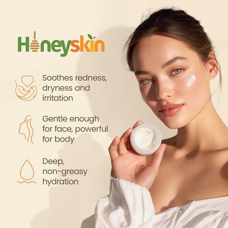 Hydrating Face Moisturizer & Body Cream - Organic Manuka Honey for Dry, Itchy Skin | 4oz