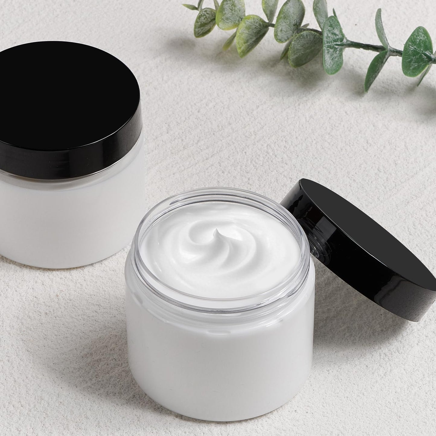 48 Pack 6 Oz Plastic Jars with Lids, 6oz Small Plastic Containers with Lids for Cosmetic Makeup Beauty Products, Slime, Sample, Travel, BPA Free | Wide Mouth | Refillable