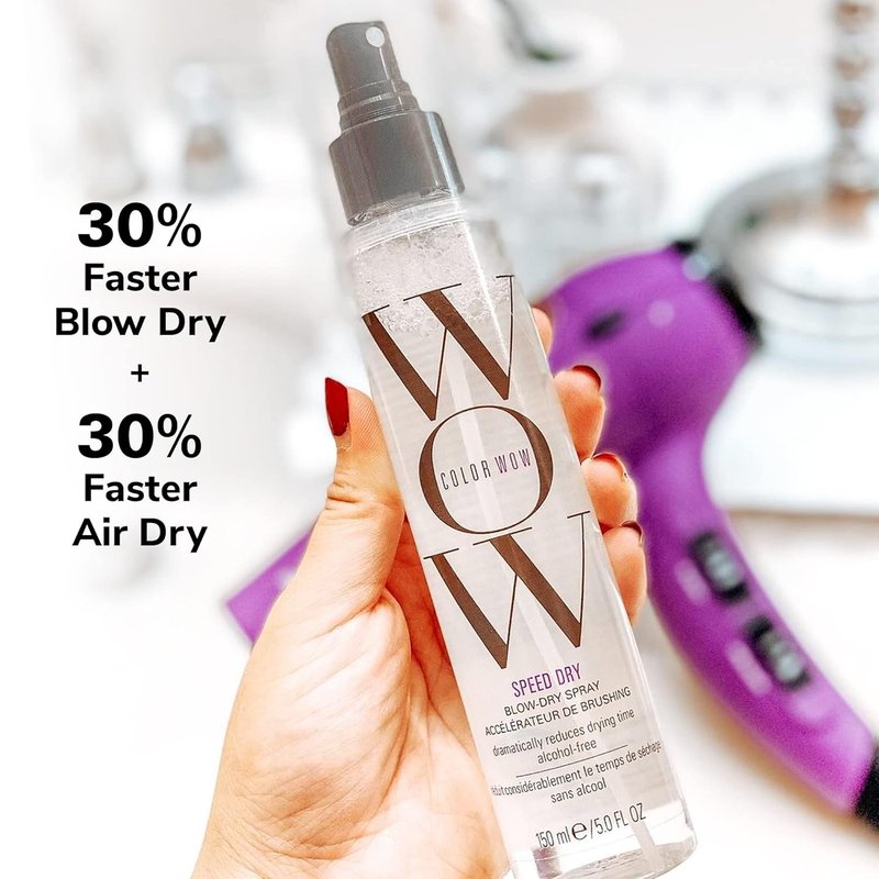 COLOR WOW Speed Dry Blow Dry Spray - Reduce Drying Time by 30% | Heat Protectant & Breakage Prevention