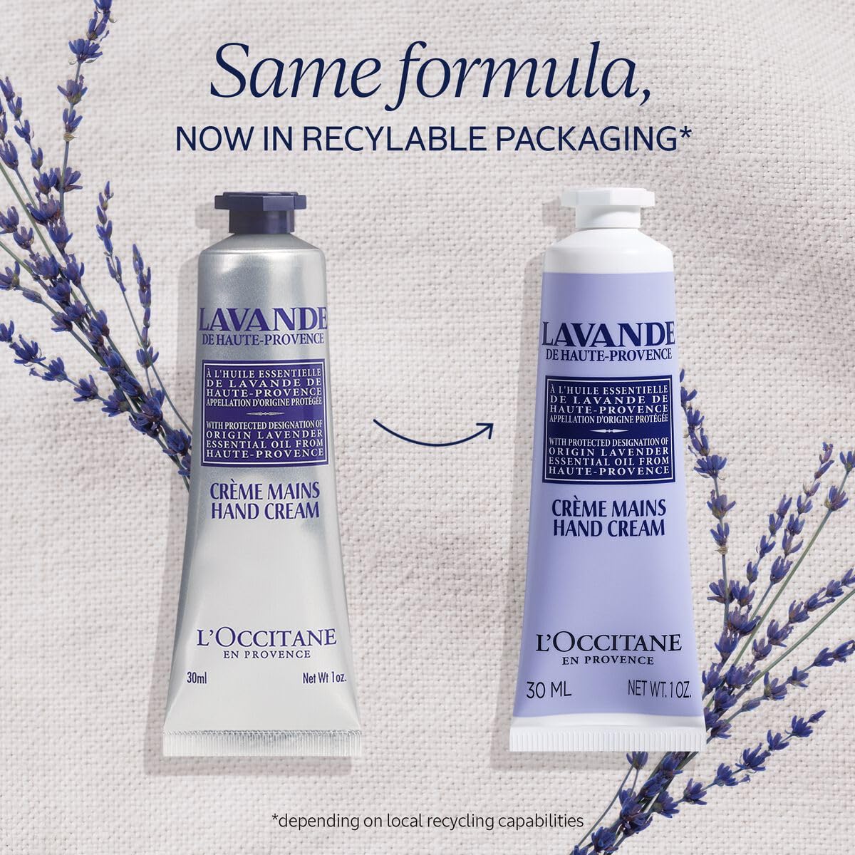 L'OCCITANE Nourishing Lavender Hand Cream Enriched with Lavender Essential Oil and Shea Butter. 1.00 fl oz