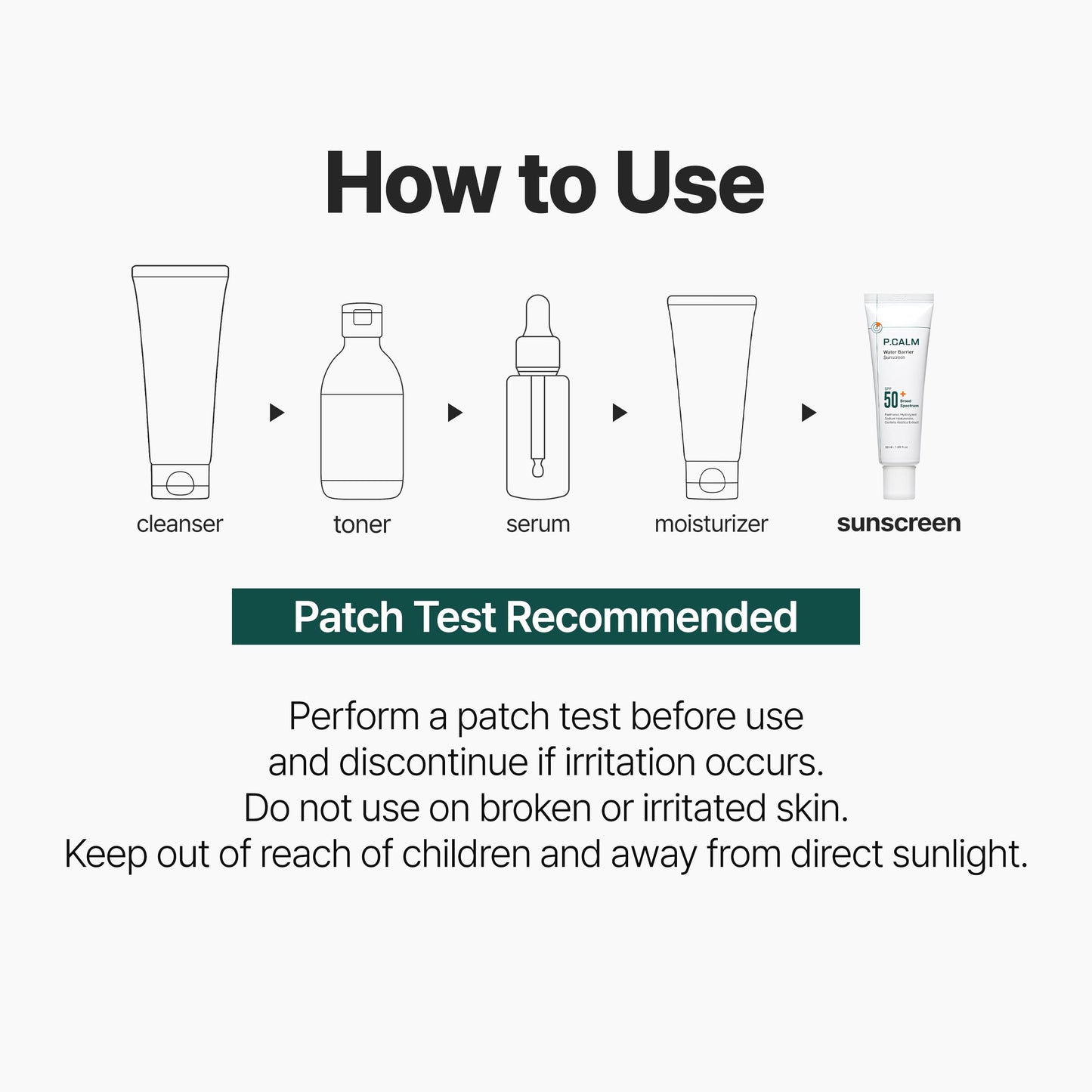 P.CALM Water Barrier Sunscreen SPF50+ PA++++ | Lightweight Hydrating Glow Sunscreen with Panthenol, No Whitecast Daily Face Sunscreen for Sensitive Skin | Korean Skincare, 50ml / 1.69 fl.oz