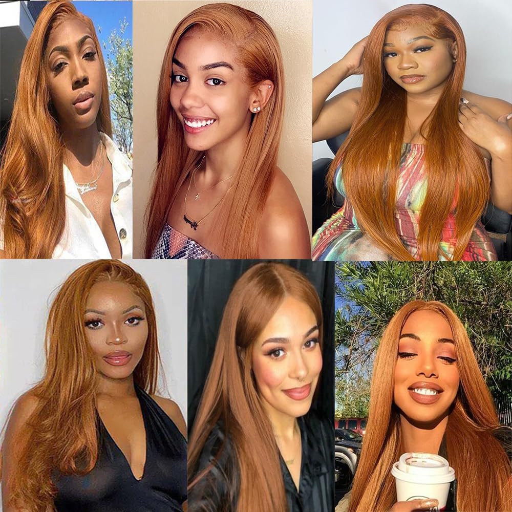 Human Hair Bundles - 10-14 Inch Straight Light Brown 11A Brazilian Virgin Hair Extensions for Black Women
