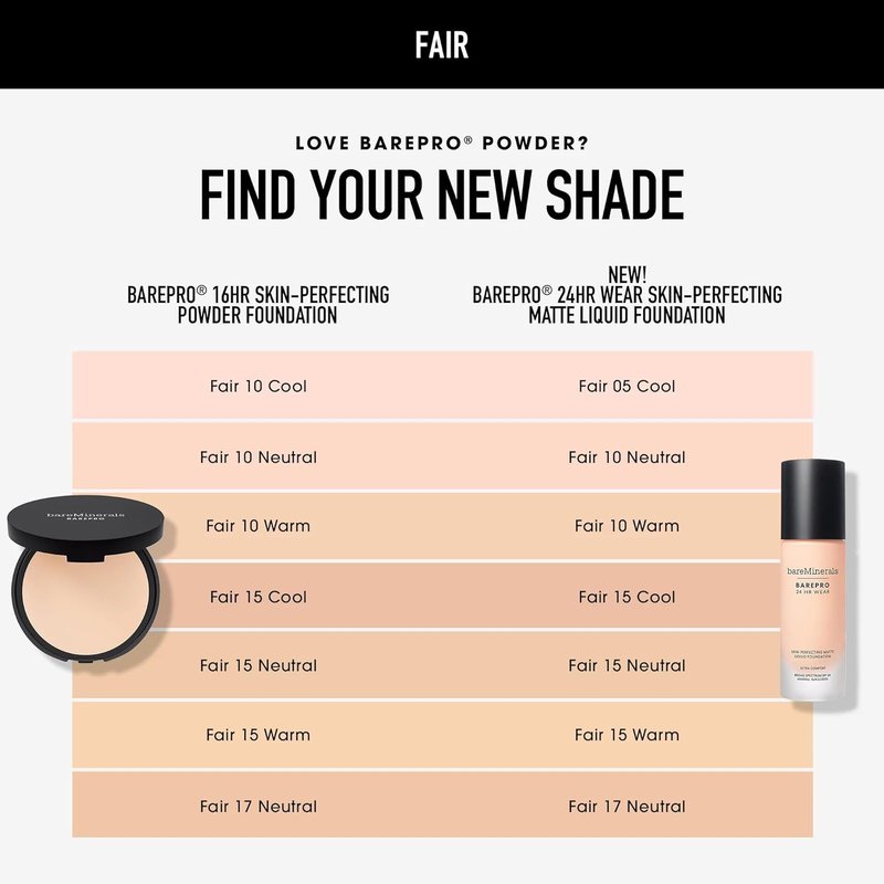 bareMinerals Liquid Foundation SPF 20 - Full Coverage, Breathable Makeup for Natural Matte Finish | 24HR Wear, Vegan