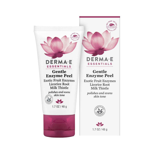 DERMA E Gentle Enzyme Peel – Brightening Exfoliator Mask – Natural Enzymatic Chemical Peel with Papaya, Milk Thistle and Licorice Root - Resurfaces, Smooths and Rejuvenates Facial Skin, 1.7 oz