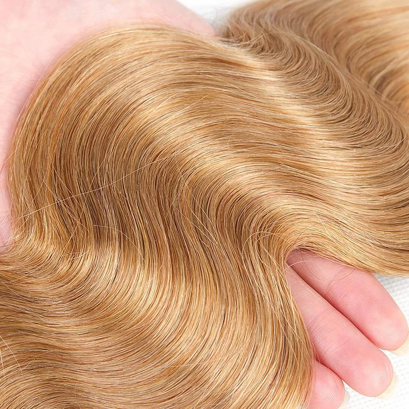 Honey Blonde Human Hair Bundles - 16, 18, 20 Inch Body Wave Extensions | 100% Unprocessed Virgin Hair #27