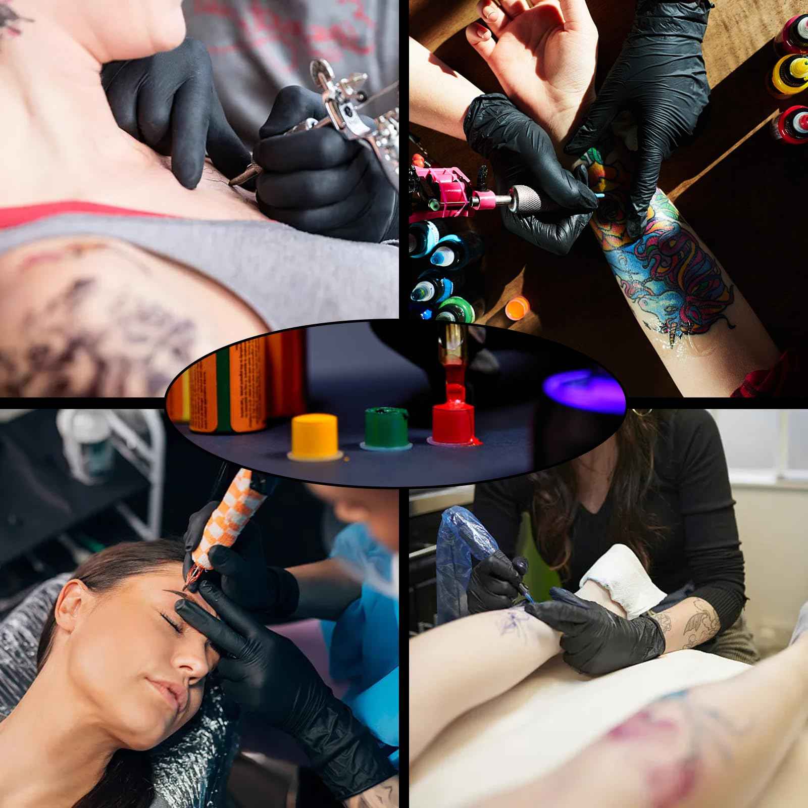 Romlon 1000PCS Disposable Ink Cups - Medium Tattoo Caps for Ink Pigment Kits