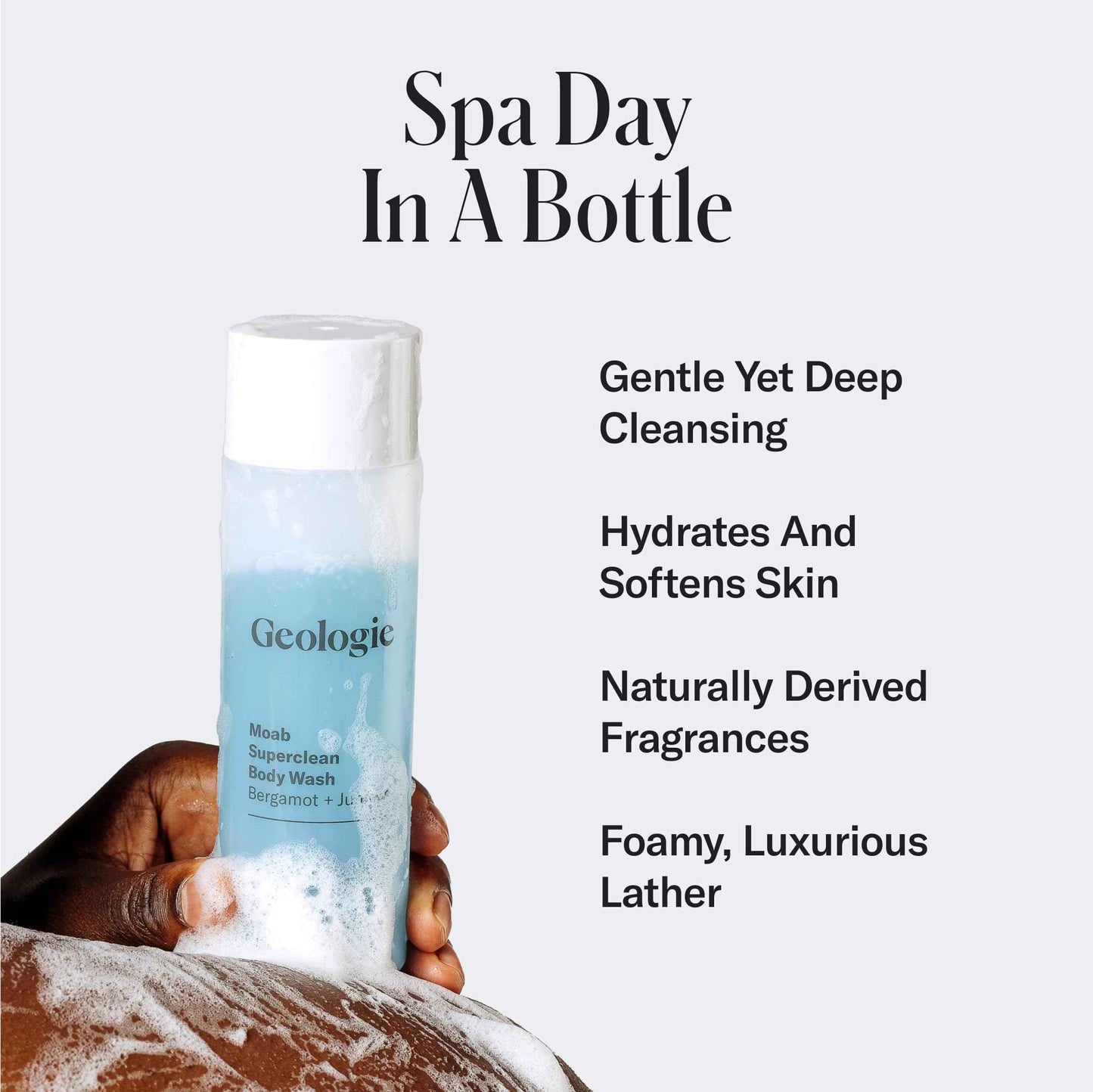 Geologie Moab Superclean Body Wash | Deep Cleansing Bergamot + Juniper Shower Gel for Men & Women | All-Natural Clean & Hydrating Derm-Grade Formula | 8.4 fl oz Bottle