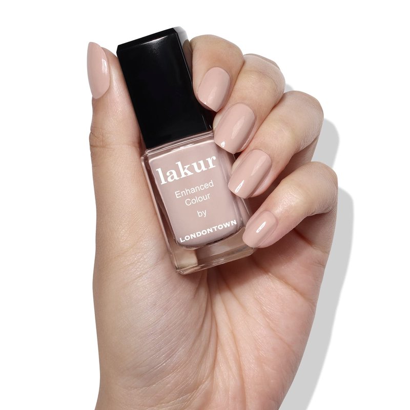 LONDONTOWN Lakur Nail Polish – Nude & Brown Shades, Pampas Beige, 0.4 Fl Oz, Long-Lasting, Streak-Free, Chip-Resistant | 21+ Free Non-Toxic Vegan Nail Color, Strengthens & Hydrates Nails