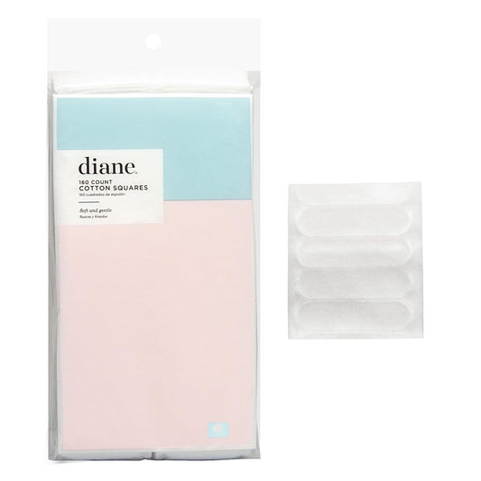 Diane Cotton Squares for Face & Skincare, 100% Pure Cotton for Makeup Removal, Toner Application, Nail Polish Removal & Facial Cleansing, Durable Multi-Layer Textured Squares, Gentle on Skin 160-count