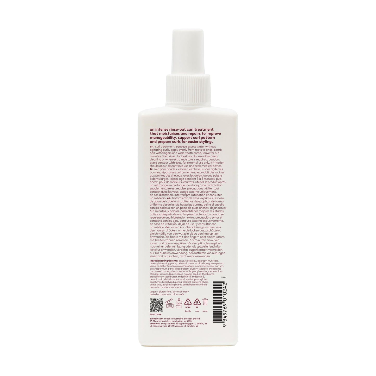 EVO Baby Got Bounce Curl Treatment - Anti Frizz Hair Treatment for Wavy & Curly Hair - Moisturizes, Repairs & Detangles - 6.8 fl oz