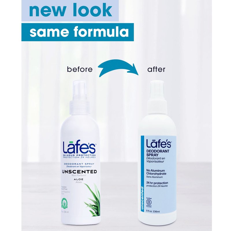 Lafe's Natural Deodorant | 8oz Aluminum Free Natural Deodorant Spray for Women & Men | Paraben Free & Baking Soda Free with 24-Hour Protection | Unscented | 3 Pack