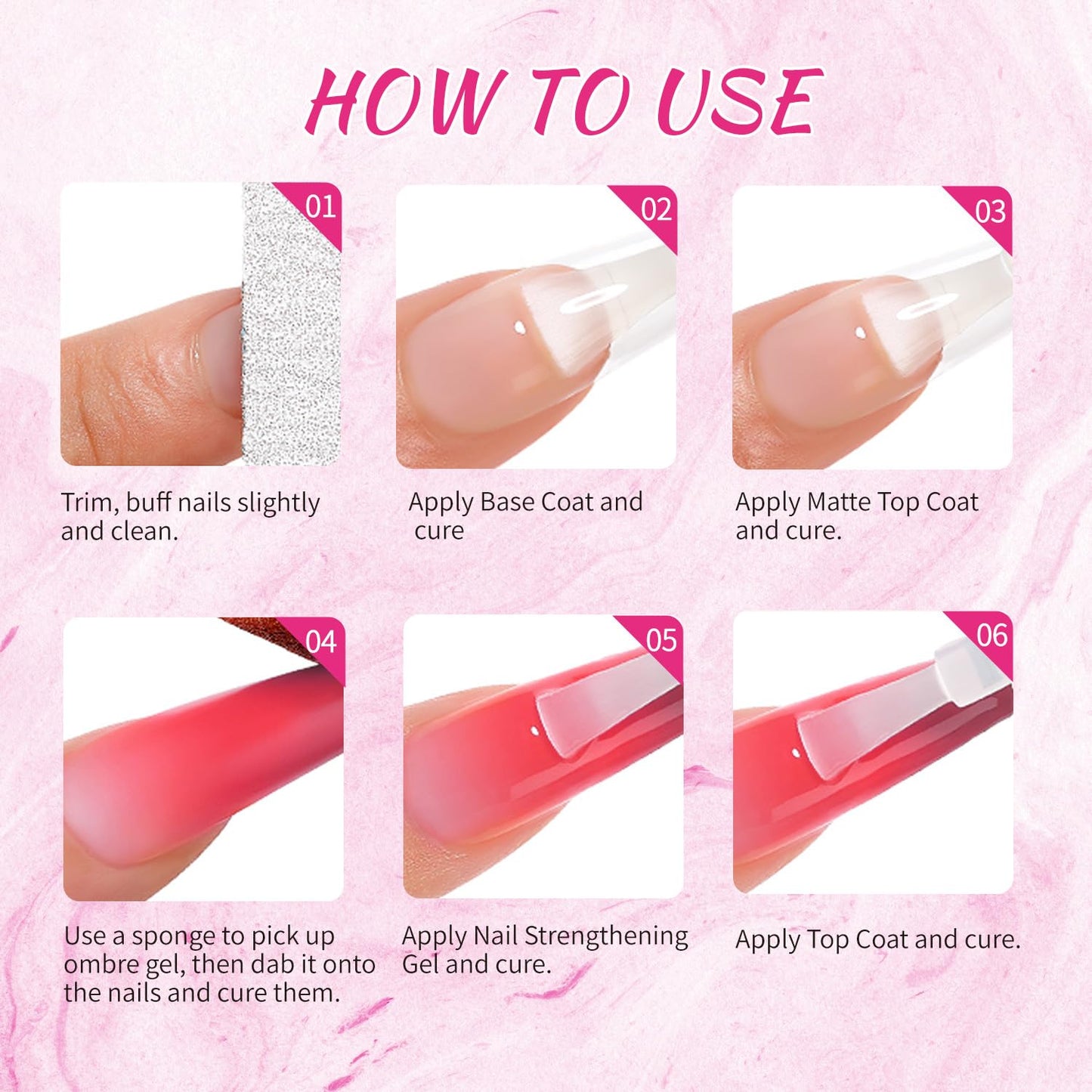 finger secret 24 Colors Ombre Gel Nail Polish Set,Ombre Pigment for Nails,Gradient Painting Blooming Gel with 100Pcs Nail Sponges for 3D Gels Nail Art can be Painted in Salon or Home Use