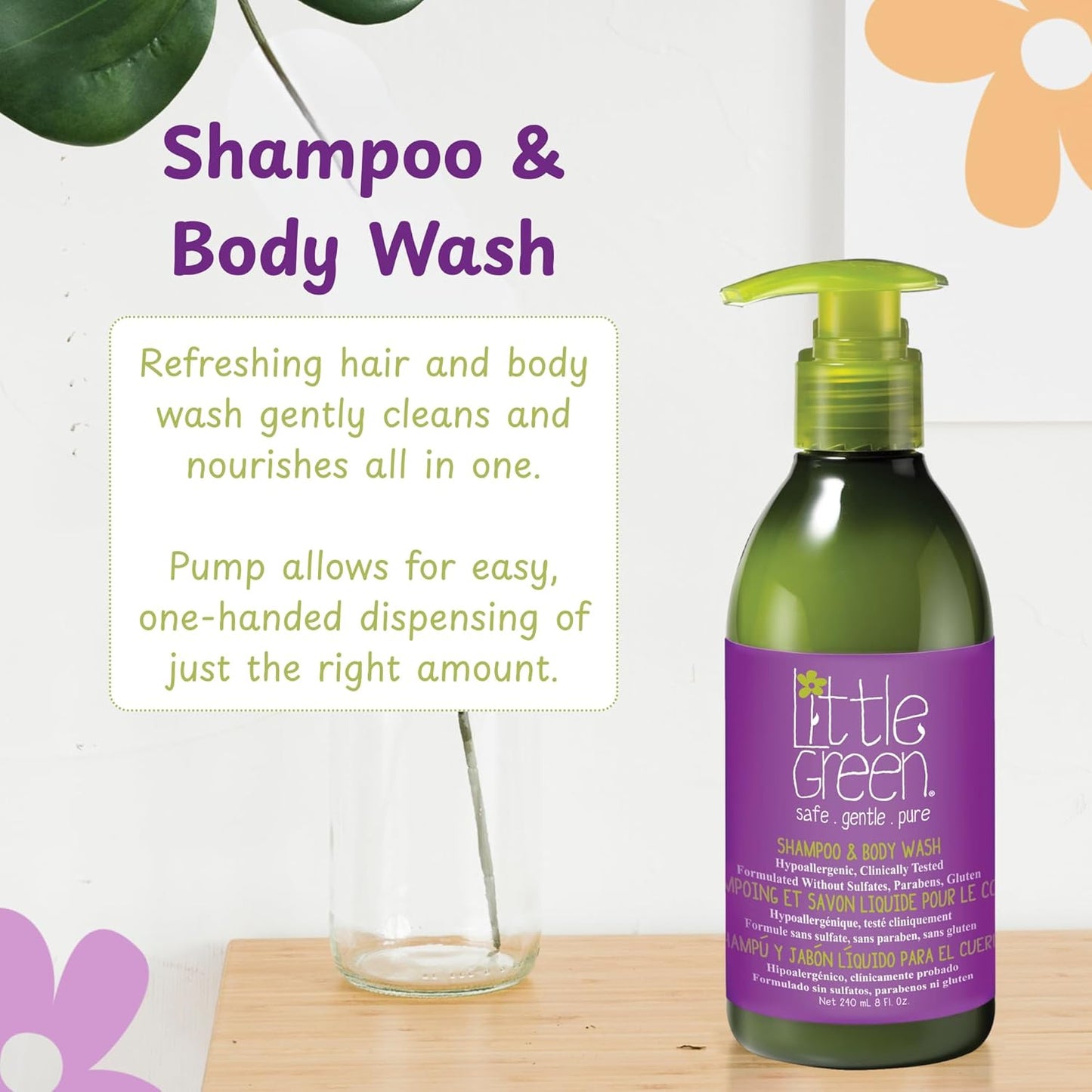 Kids Shampoo & Body Wash - Gentle Formula for Sensitive Skin | Natural Ingredients