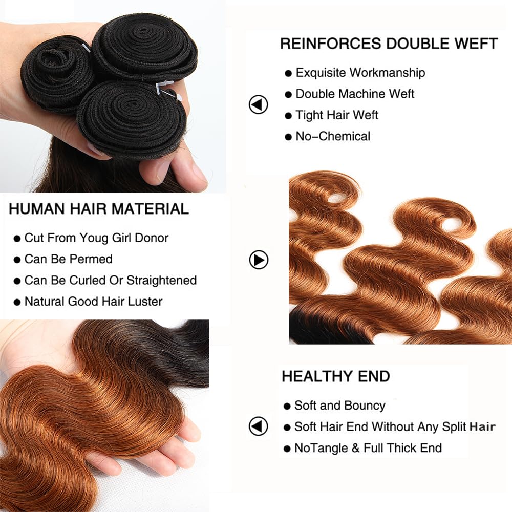 Highlight Kinky Curly Human Hair Bundles Ombre Bundles Human Hair P4/27 Bundle 16 18 20 Inch Soft And Healthy Bundle For Black Women
