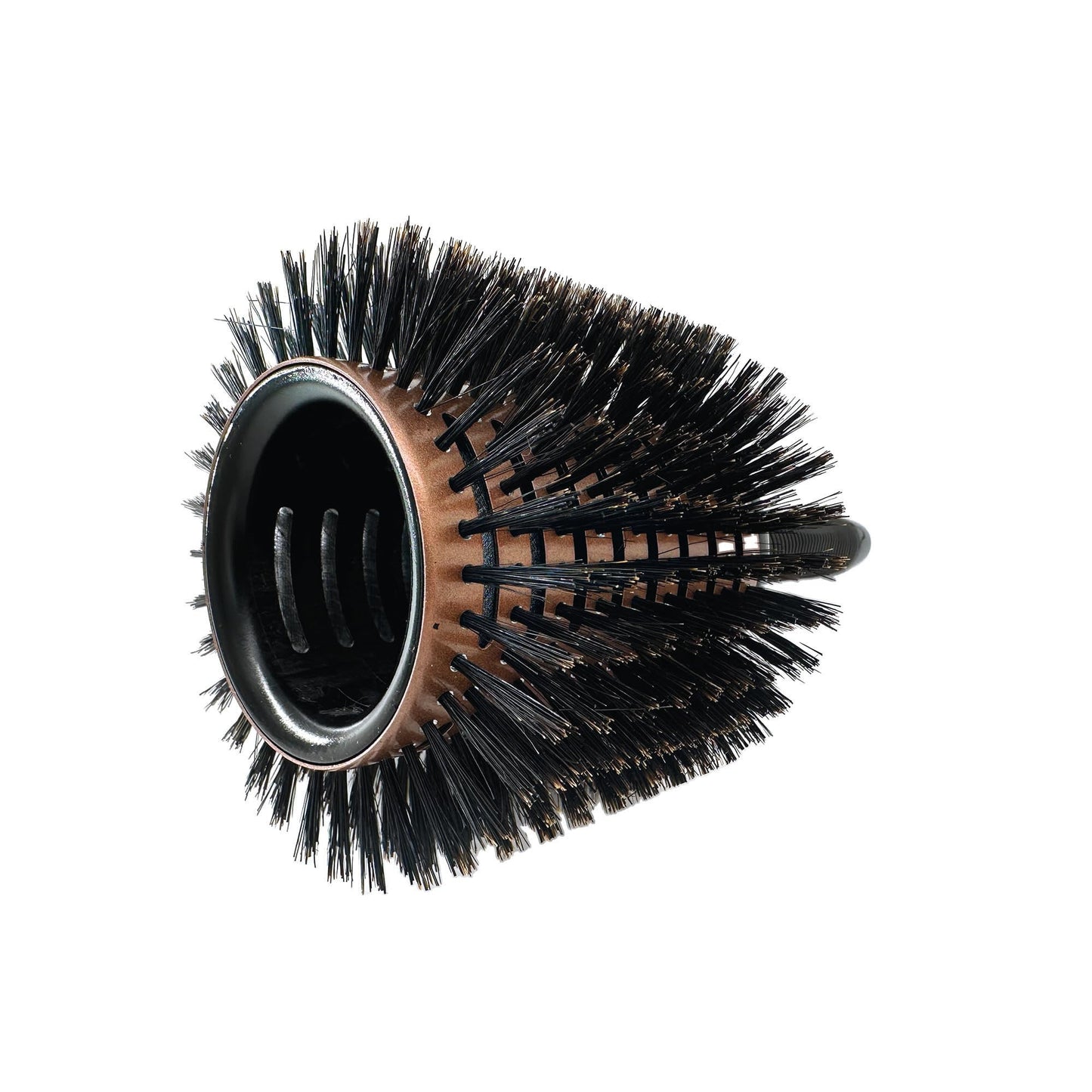Phillips Brush Luxe Tourmaline Monster Vent 1 Professional Hair Brush (5” Diameter Barrel) - Vented Hairbrush Nylon Reinforced Boar Hair Bristles, Sleek Rose Gold & Black Color